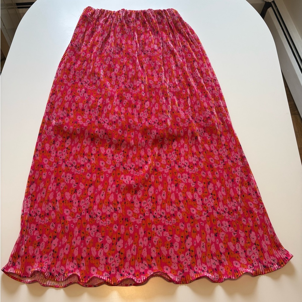 Petal & Pup Hot Pink Floral Midi Skirt